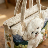 Handcrafted Bag | White Dog