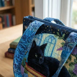 Handmade Bag | Black Cat and Books Design