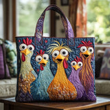 Handcrafted Bag | Five Colorful Chickens