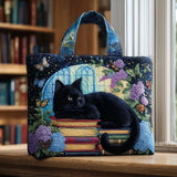 Handmade Bag | Black Cat and Books Design