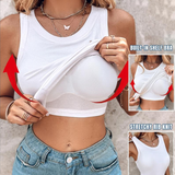 Geripptes Tanktop mit Rundhalsausschnitt und integriertem BH