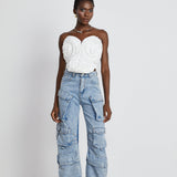 Agathe high-waisted palazzo cargo trousers