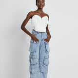 Agathe high-waisted palazzo cargo trousers