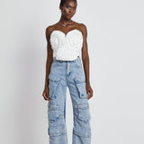 Agathe high-waisted palazzo cargo trousers