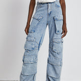 Agathe high-waisted palazzo cargo trousers