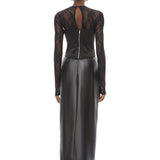 Dunja Black Lace Panel Corset blouse