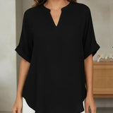 Bluse Lockere Einfarbige Damenfreizeitliche