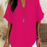 Bluse Lockere Einfarbige Damenfreizeitliche