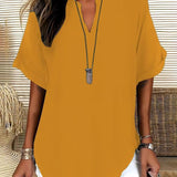 Bluse Lockere Einfarbige Damenfreizeitliche