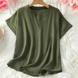 Bluse Lockere Einfarbige Damenfreizeitliche