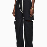 Calypso Black Cut-Out Wide Leg Trousers