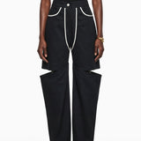 Calypso Black Cut-Out Wide Leg Trousers