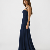 ENIE | Maxikleid mit Gerafftem Eckigem Ausschnitt