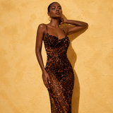 Kamilė – Leopardinė elegantiška suknelė