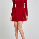 Lilay Diamante Square Collar Mini Bandage Dress - Red