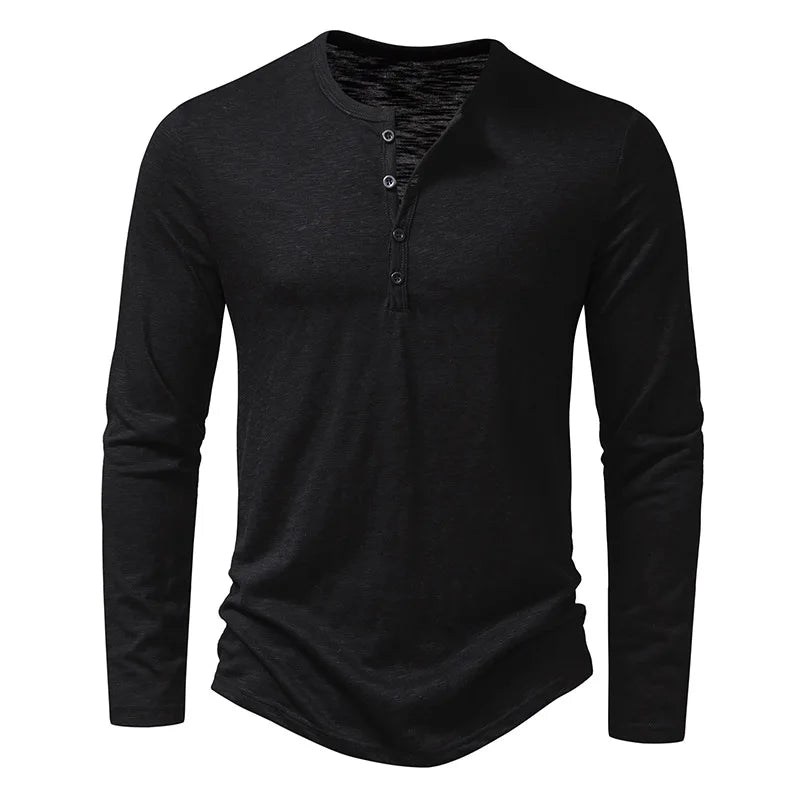 Enzo Medvilnės Henley Marškiniai