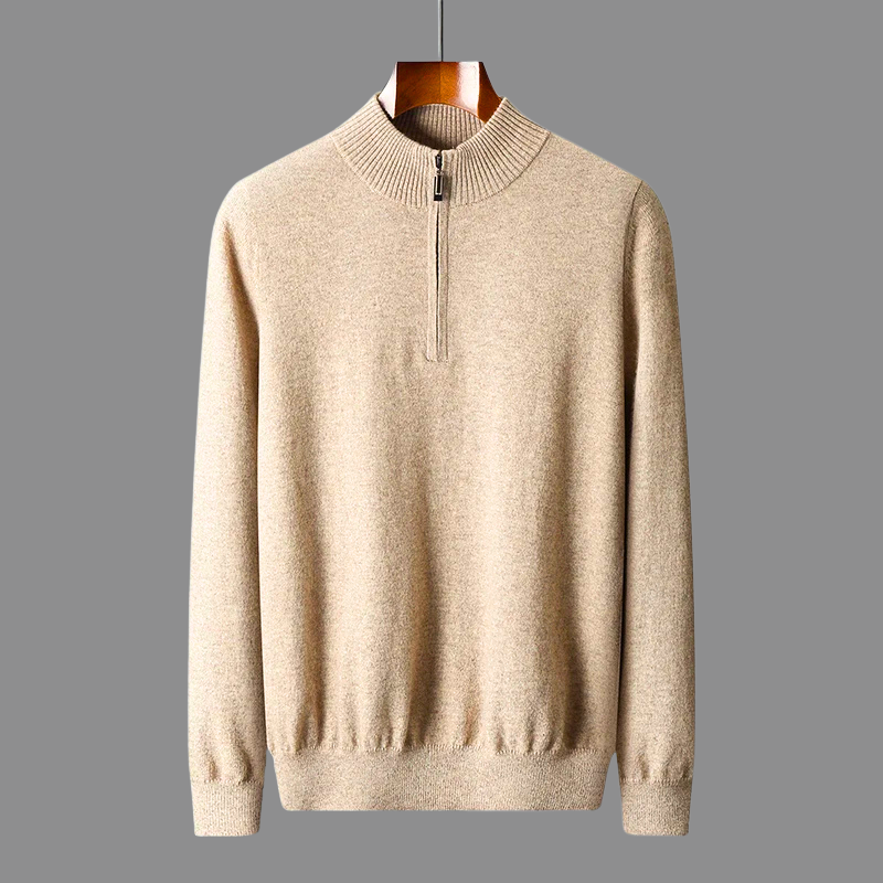 Oslo Merino Pusiau Užtrauktukas Megztinis