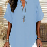 Bluse Lockere Einfarbige Damenfreizeitliche