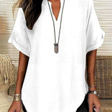 Bluse Lockere Einfarbige Damenfreizeitliche