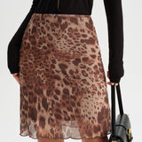 Elastinis mini sijonas su leopardų raštu