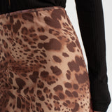 Elastinis mini sijonas su leopardų raštu