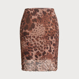Elastinis mini sijonas su leopardų raštu