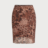 Elastinis mini sijonas su leopardų raštu