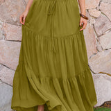Elastingas Chiffon Sijonas su Juosmens Detalėmis
